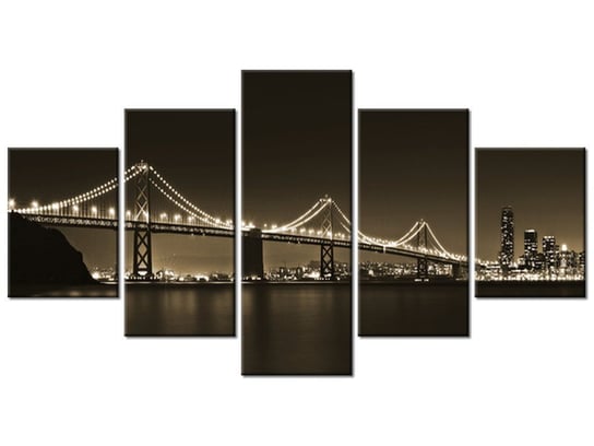 Obraz Most nocą - Tanel Teemusk, 5 elementów, 150x80 cm Oobrazy
