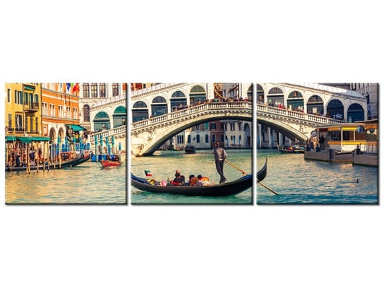 Obraz, Most Rialto w Wenecji, 3 elementy, 120x40 cm Oobrazy