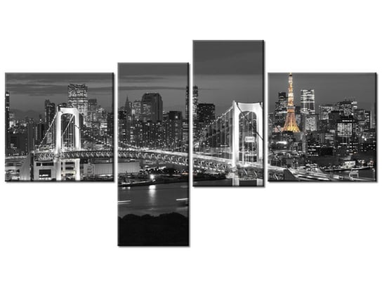 Obraz, Most Tęczowy w Tokio, 4 elementy, 100x55 cm Oobrazy