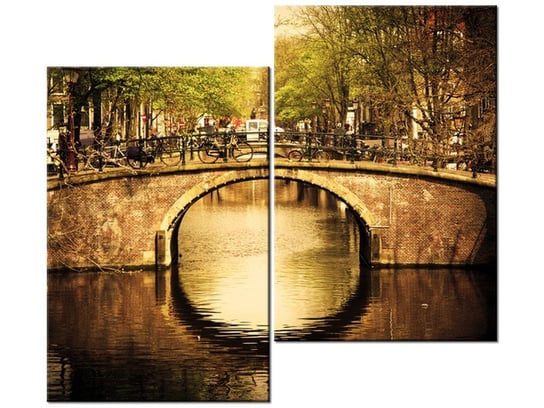 Obraz Most w Amsterdamie, 2 elementy, 80x70 cm Oobrazy