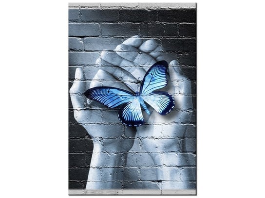 Obraz Motyl na dłoniach, 40x60 cm Oobrazy