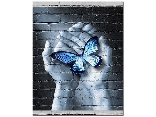 Obraz Motyl na dłoniach, 60x75 cm Oobrazy