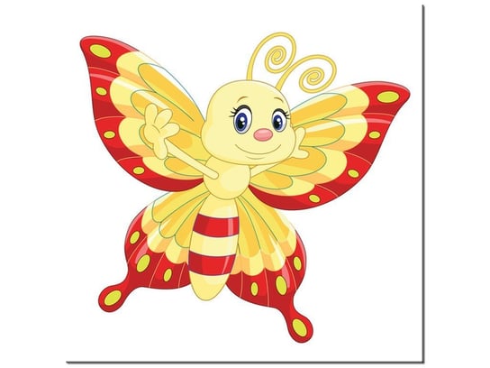 Obraz, Motylek żółto czerwony, 30x30 cm Oobrazy
