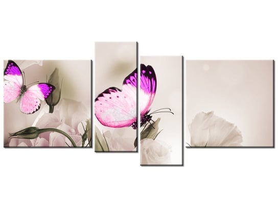 Obraz, Motyli raj, 4 elementy, 120x55 cm Oobrazy