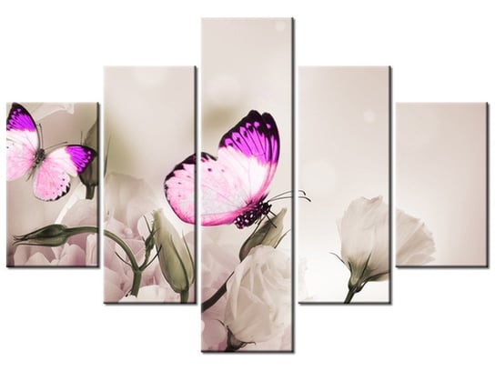 Obraz, Motyli raj, 5 elementów, 100x70 cm Oobrazy