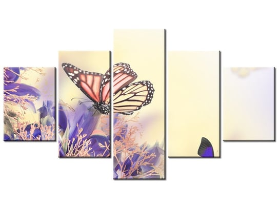 Obraz Motylki, 5 elementów, 125x70 cm Oobrazy