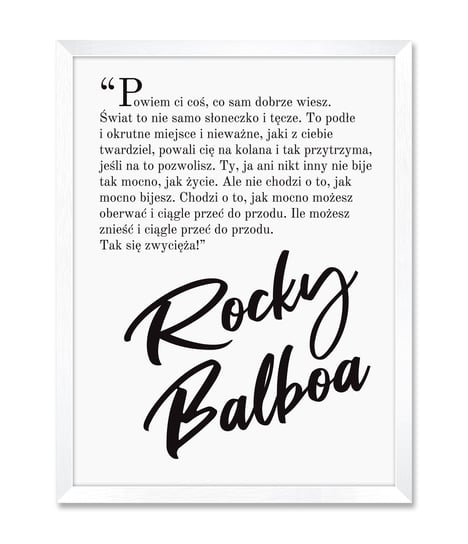Obraz motywacja z sentencją Rocky Balboa 32x42 cm iWALL studio