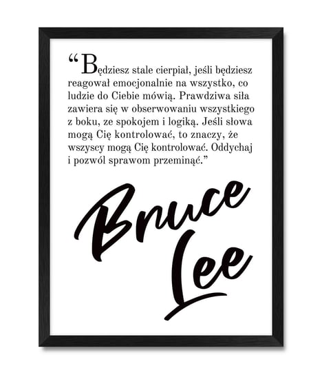 Obraz motywacyjny z cytatem Bruce Lee 32x42 cm iWALL studio