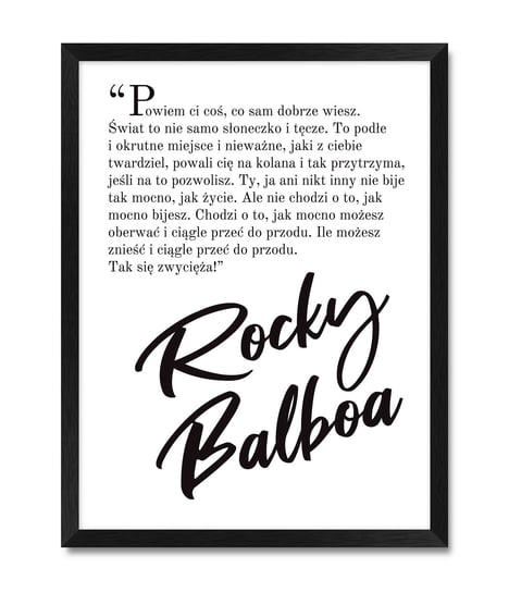 Obraz motywacyjny z cytatem Rocky Balboa 32x42 cm iWALL studio