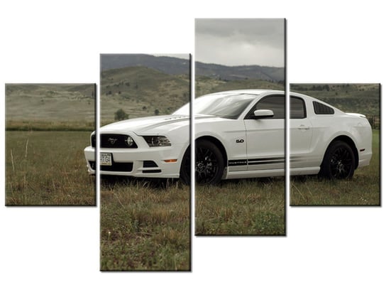 Obraz Mustang GT V8 - Brett Levin, 4 elementy, 120x80 cm Oobrazy