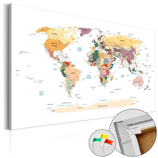 Obraz na korku ARTGEIST Mapa świata, 1-częściowy ARTGEIST