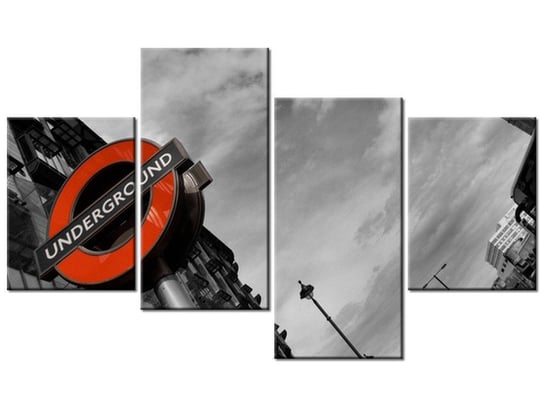 Obraz Na londyńskiej ulicy, 4 elementy, 120x70 cm Oobrazy