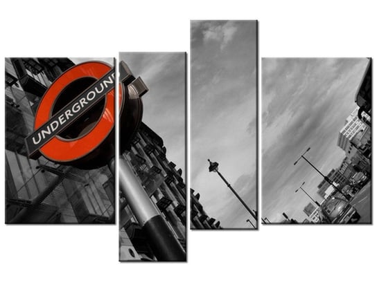 Obraz Na londyńskiej ulicy, 4 elementy, 130x85 cm Oobrazy