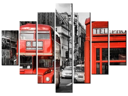 Obraz Na londyńskiej ulicy, 7 elementów, 210x150 cm Oobrazy