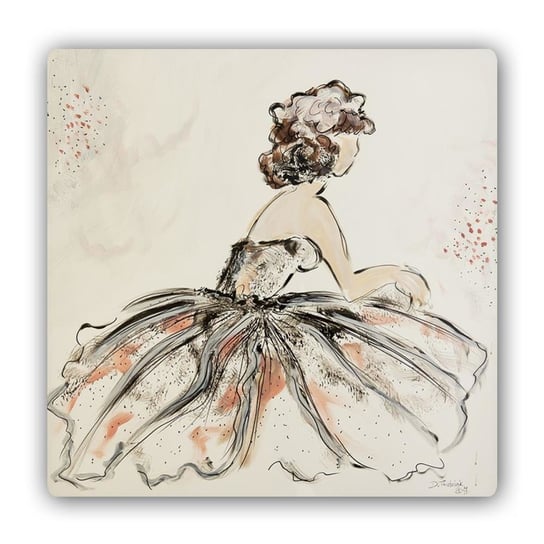 Obraz na metalu CARO, Dziewczyna w sukience, 30x30 cm Feeby