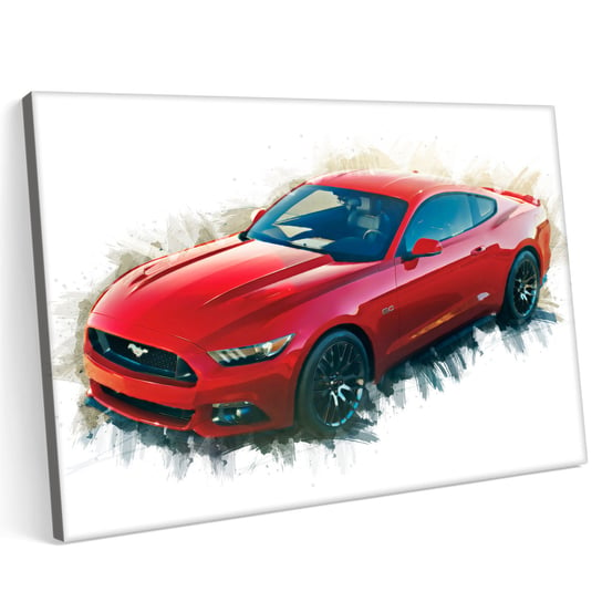 Obraz na płótnie 100x70 Ford Mustang Czerwony Samochód Sport Printonia