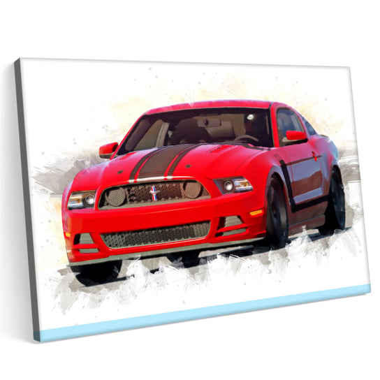 Obraz na płótnie 100x70 Ford Mustang Czerwony Sport Samochód Printonia