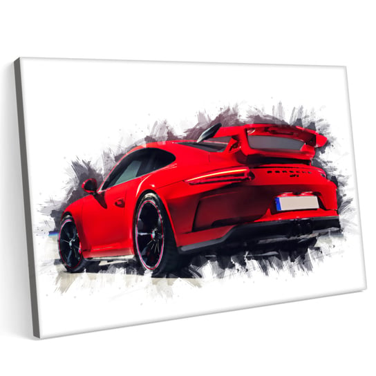 Obraz na płótnie 100x70 Porsche 911 TR3 Czerwone Sportowy Printonia