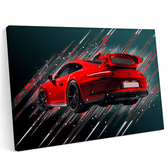 Obraz na płótnie 100x70 Porsche 911 TR3 Czerwone Sportowy Printonia