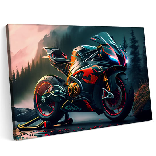 Obraz na płótnie 100x70cm Aprilia RSV4 Motor Abstrakcja Góry Teren Printonia