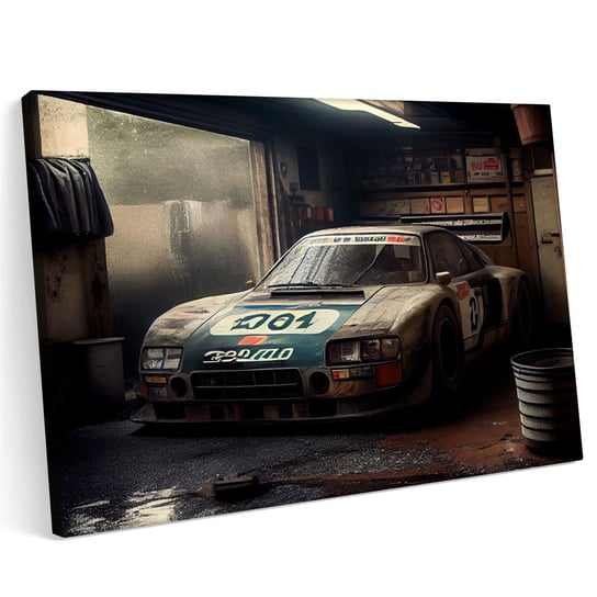 Obraz na płótnie 100x70cm Audi RSR Klasyka Samochód Garaż Printonia