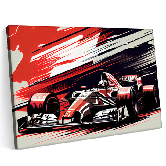 Obraz na płótnie 100x70cm F1 ilustracje bolid Formuła 1 Grafika Printonia