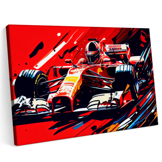Obraz na płótnie 100x70cm Formuła 1 Ferrari abstrakcja grafika Printonia