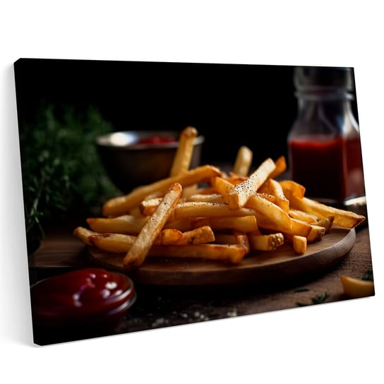 Obraz na płótnie 100x70cm Frytki Ziemniaki FastFood Jedzenie Printonia