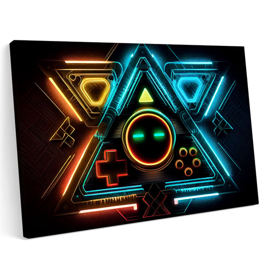Obraz na płótnie 100x70cm Gaming Neon XOXO Projekt Printonia