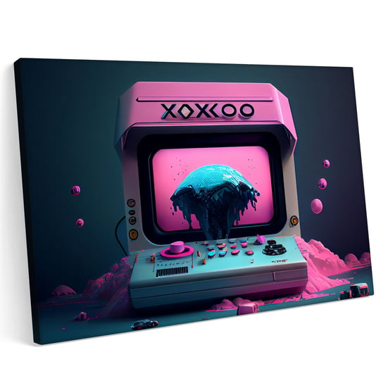 Obraz na płótnie 100x70cm Gaming Neon XOXO Projekt Printonia