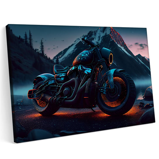 Obraz na płótnie 100x70cm Harley Davidson Motor Abstrakcja Teren Góry Printonia