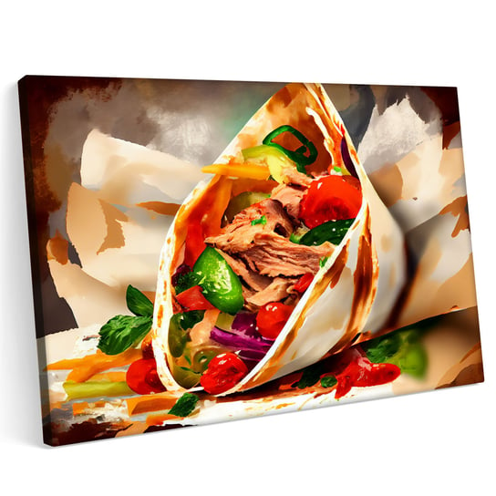 Obraz na płótnie 100x70cm Kebab Kebap Jedzenie Pita Tortilla Fastfood Printonia