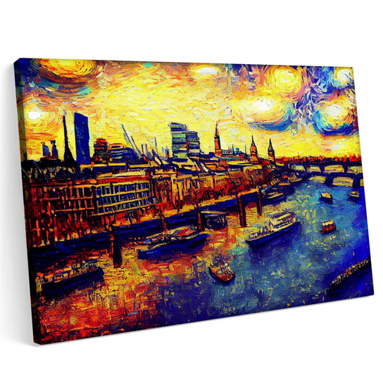 Obraz na płótnie 100x70cm Londyn UK Anglia Panorama Malarstwo Sztuka Printonia