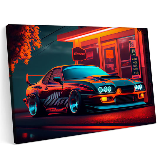 Obraz na płótnie 100x70cm Mazda MX5 Samochód Sport Abstrakcja Neon Style Kolory Printonia