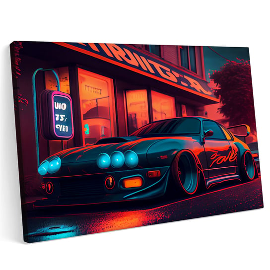 Obraz na płótnie 100x70cm Mazda MX5 Samochód Sport Abstrakcja Neon Style Kolory Printonia