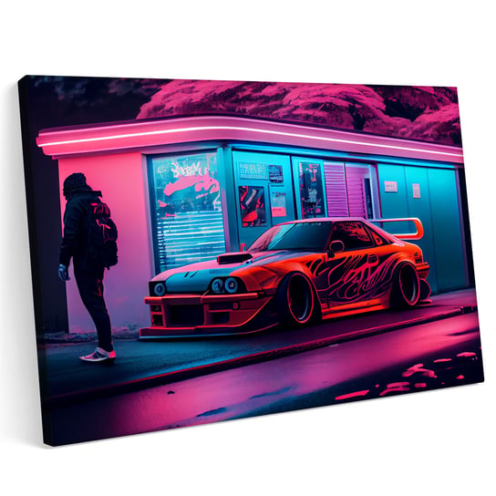 Obraz na płótnie 100x70cm Mazda MX5 Samochód Sport Abstrakcja Neon Style Kolory Printonia