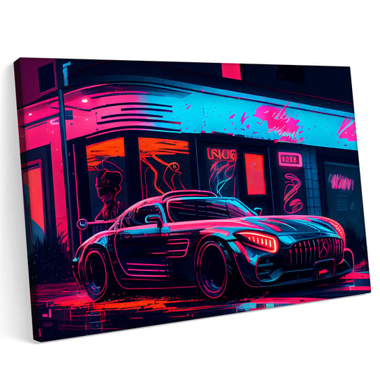 Obraz na płótnie 100x70cm Mercedes AMG GT Samochód Sport Tuning Abstrakcja Printonia