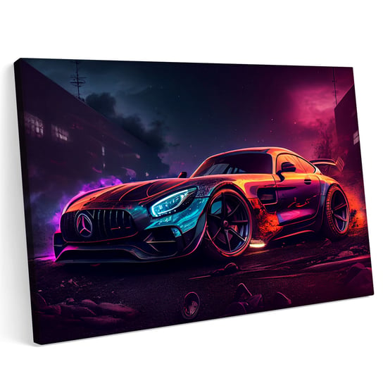 Obraz na płótnie 100x70cm Mercedes Benz AMG GT Samochód Sport Droga Tuning Abstrakcja Printonia
