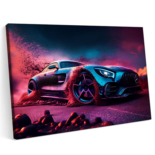 Obraz na płótnie 100x70cm Mercedes Benz AMG GT Samochód Sport Droga Tuning Abstrakcja Printonia