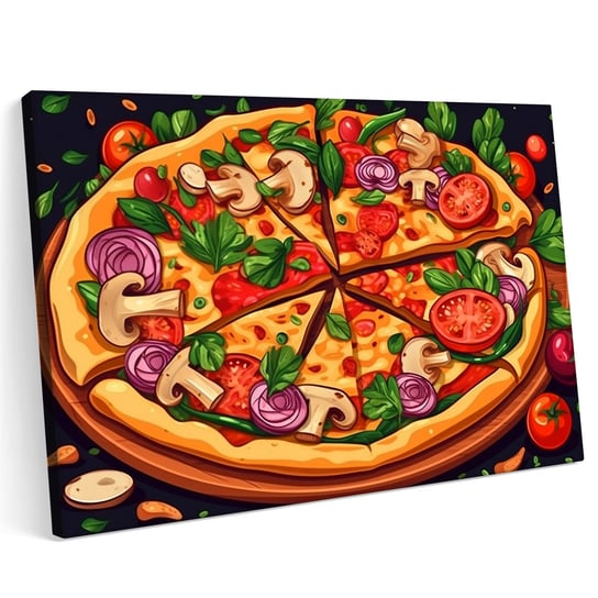 Obraz na płótnie 100x70cm Pizza Pizzeria Jedzenie Włochy Pomidor Warzywa Printonia