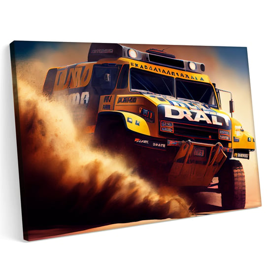 Obraz na płótnie 100x70cm Rajd Dakar Ciężarówka Wyścig po wydmach Printonia