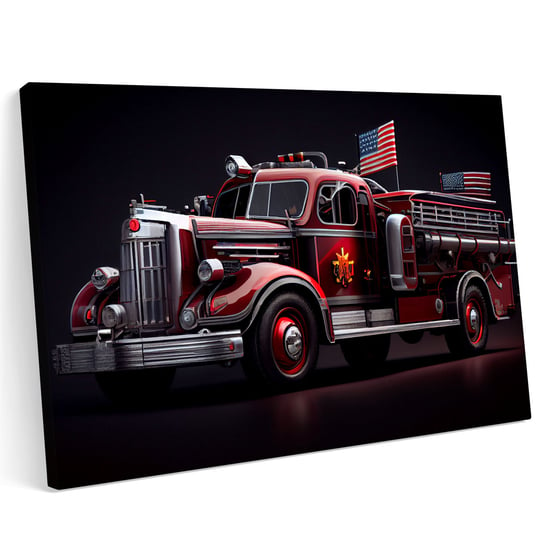 Obraz na płótnie 100x70cm Wóz Strażacki Straż USA Klasyk Pożar Printonia
