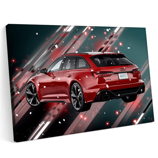 Obraz na płótnie 120x80 Audi RS6 Avant Samochód Czerwony Sport Printonia
