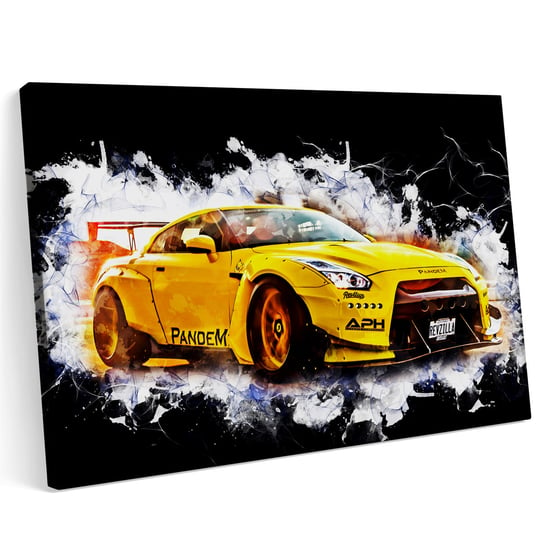 Obraz na płótnie 120x80 Nissan GTR GT R R35 Zachód Miasto Samochód Printonia