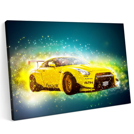 Obraz na płótnie 120x80 Nissan GTR GT R R35 Zachód Miasto Samochód Printonia