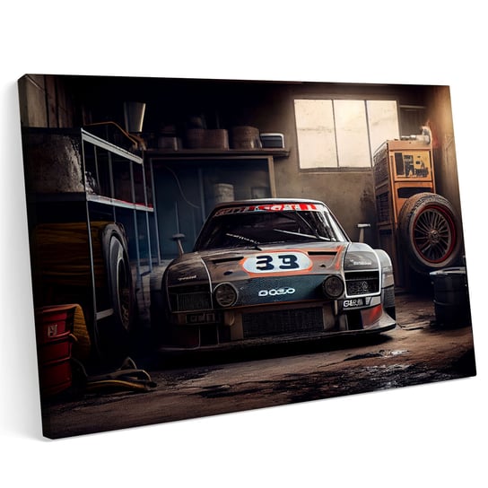 Obraz na płótnie 120x80cm Audi RSR Klasyka Samochód Garaż Printonia