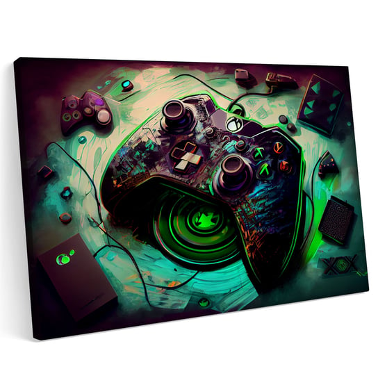 Obraz na płótnie 120x80cm Gaming Neon XOXO Projekt Printonia