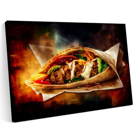 Obraz na płótnie 120x80cm Kebab Kebap Jedzenie Pita Tortilla Fastfood Printonia