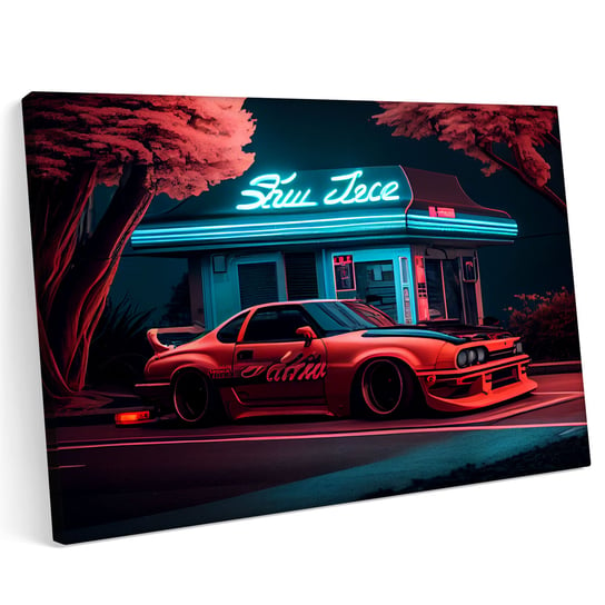 Obraz na płótnie 120x80cm Mazda MX5 Samochód Sport Abstrakcja Neon Style Kolory Printonia