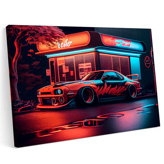 Obraz na płótnie 120x80cm Mazda MX5 Samochód Sport Abstrakcja Neon Style Kolory Printonia